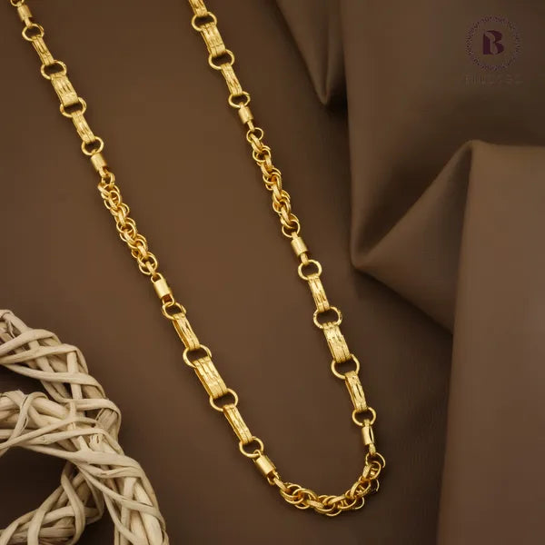 Rajwadi Ring unique link Design Gold Plated Premium Waterproof Chain For Men