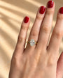 Common :: Oval lab grown diamond ring featuring D–E–F color and VVS–VS clarity.