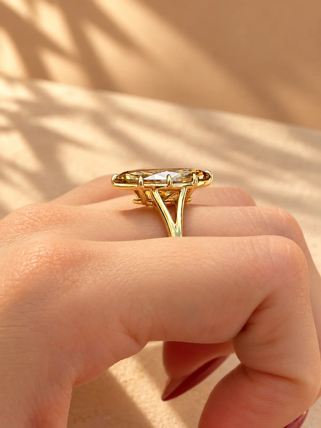 Common :: IGI certified 3.01ct Yellow Marquise diamond engagement ring