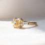 Common :: high end yellow cushion lab grown diamond ring luxury bridal jewelry