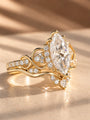 Common :: 2.50ct Marquise lab grown diamond ring with Round diamond accents