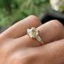 Common :: luxury 2.70ct yellow cushion diamond engagement ring three stone design