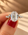 Common :: 3.40TCW Emerald Lab Grown Diamond Pave Engagement Ring