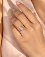 Common :: 3 carat Marquise lab grown diamond ring with ornate vintage metalwork