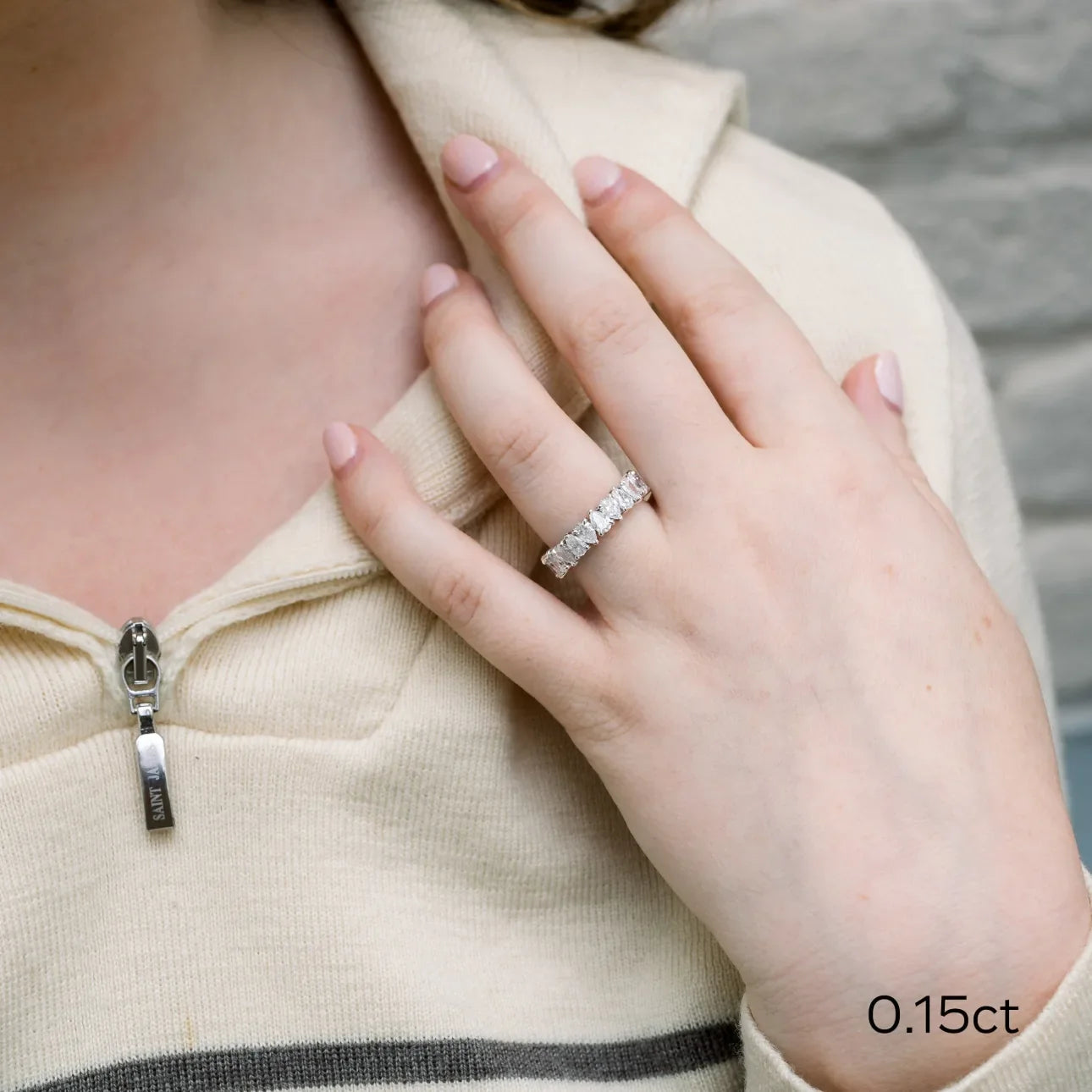 Pear Alternating Eternity Band, EF Color, VS Clarity - IGI Certified Diamond