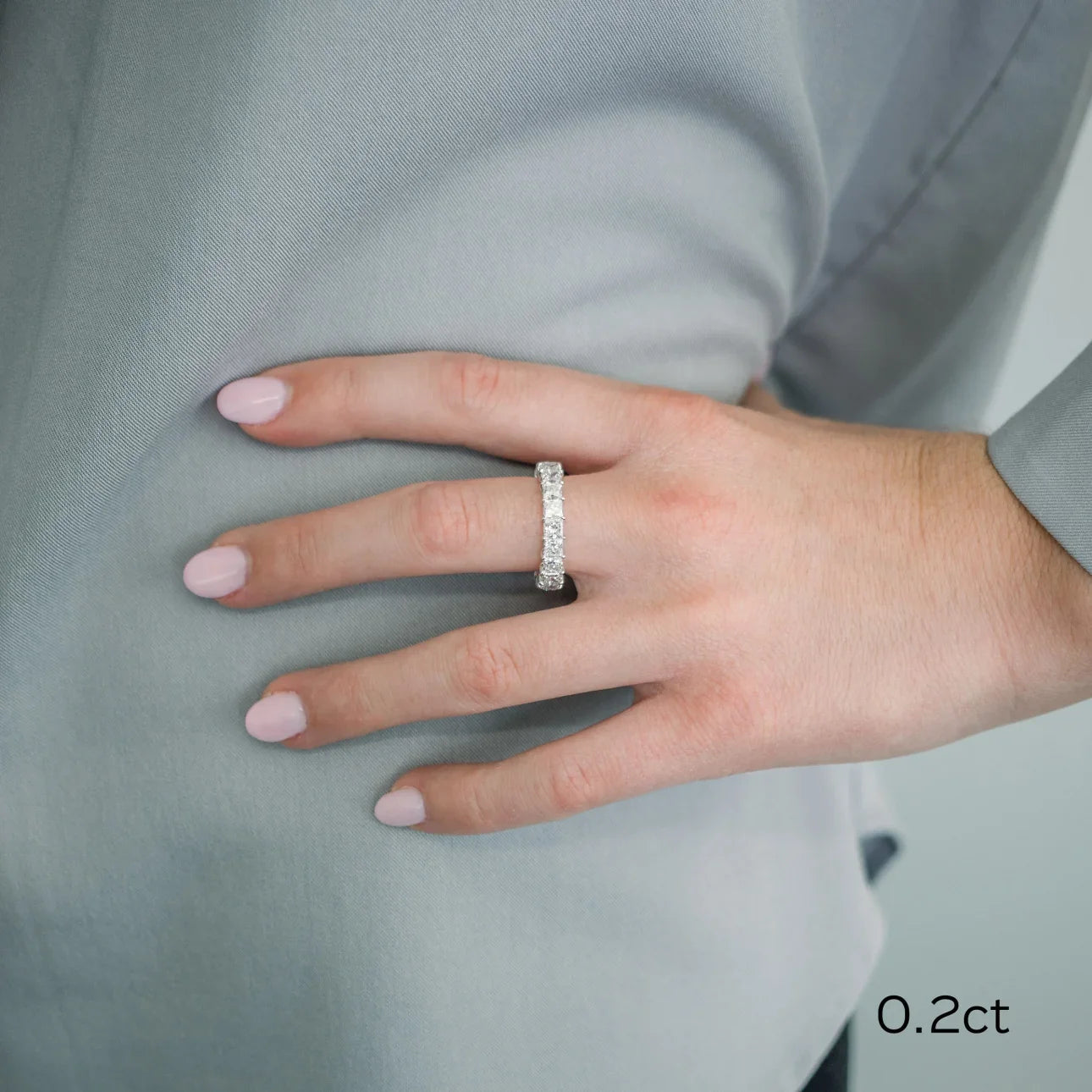 Princess Lab Grown Diamond Eternity Band, EF Color, VS Clarity, IGI Certified