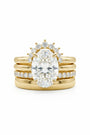 Common :: Versailles oval lab grown diamond ring set with a hand-selected oval center stone and quad-layer stack design.