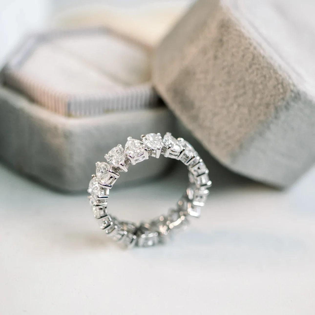 Pear Alternating Eternity Band, EF Color, VS Clarity - IGI Certified Diamond