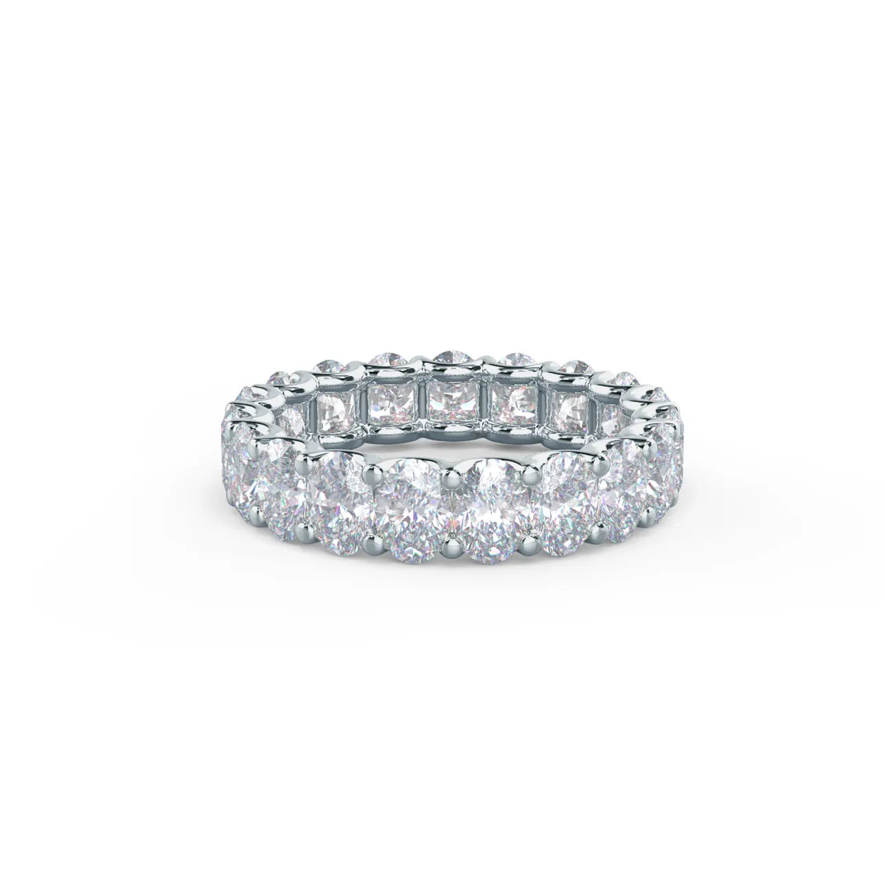 Oval French U Eternity Band, EF Color, VS Clarity - IGI Certified Diamond