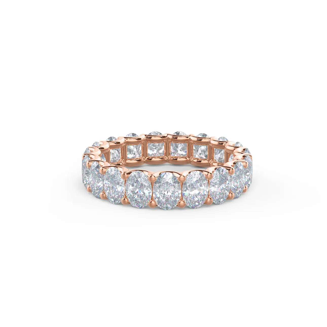 Oval French U Eternity Band, EF Color, VS Clarity - IGI Certified Diamond