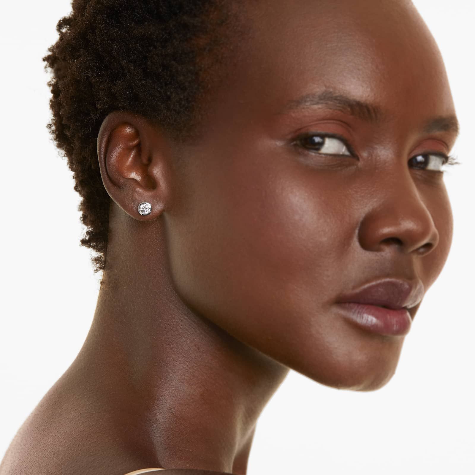 Round Lab Grown Diamond Bezel Set Stud Earrings, EF Color, VS Clarity, IGI Certified