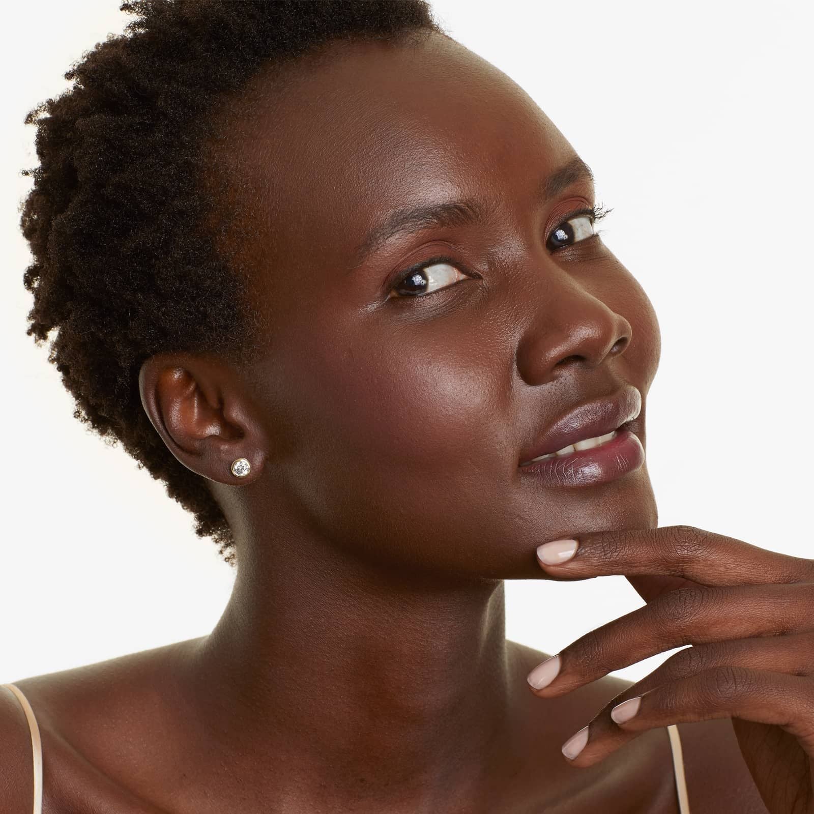 Round Lab Grown Diamond Bezel Set Stud Earrings, EF Color, VS Clarity, IGI Certified