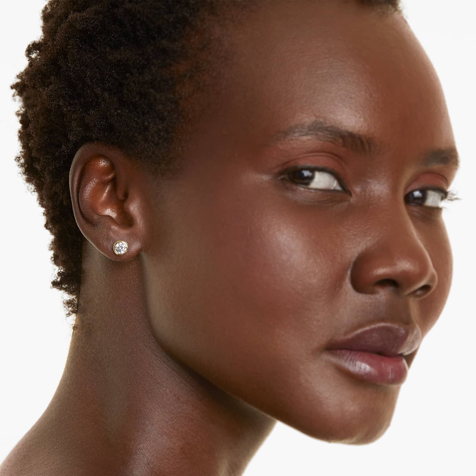 Round Lab Grown Diamond Bezel Set Stud Earrings, EF Color, VS Clarity, IGI Certified