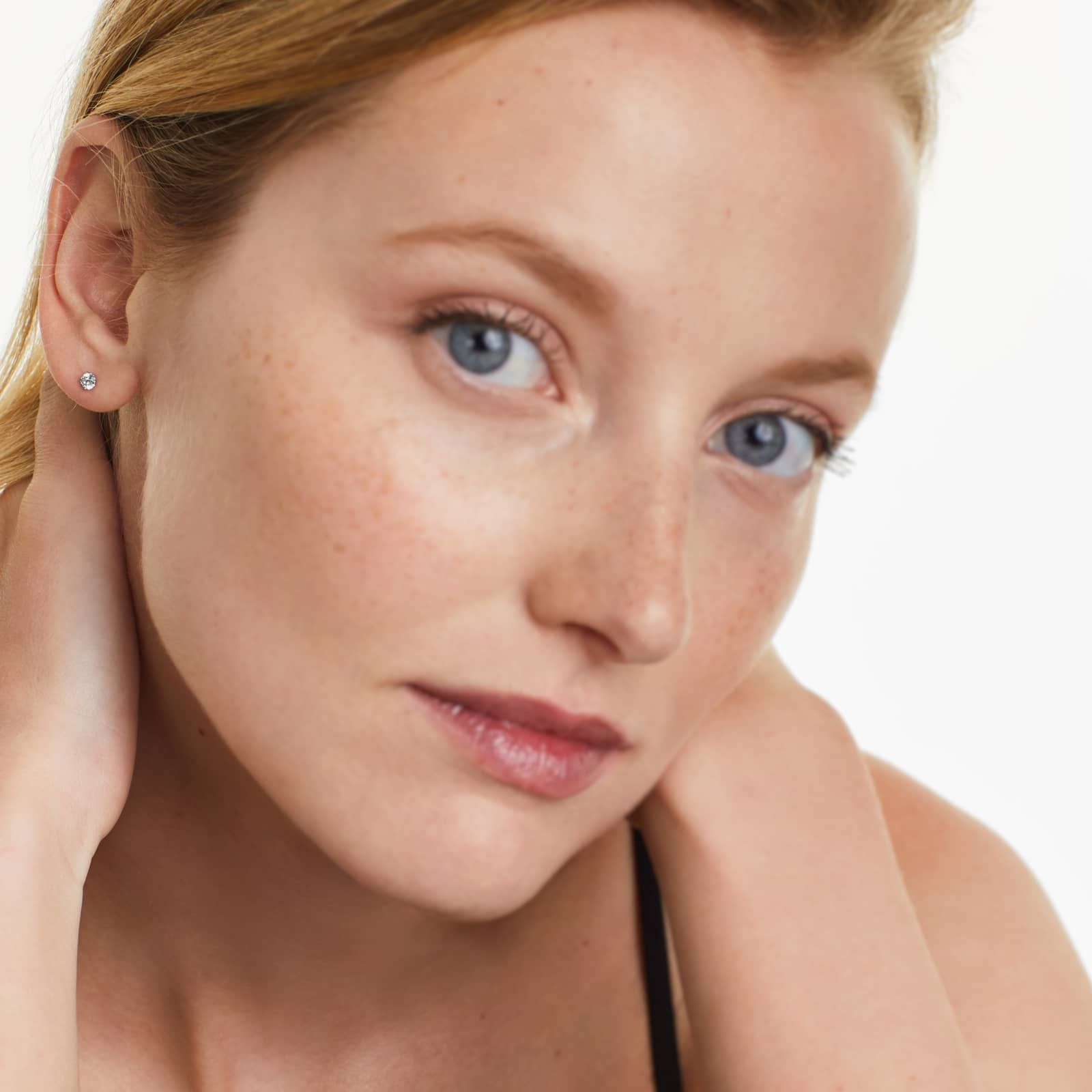 Pair Of Double Prong Lab Diamond Stud Earrings