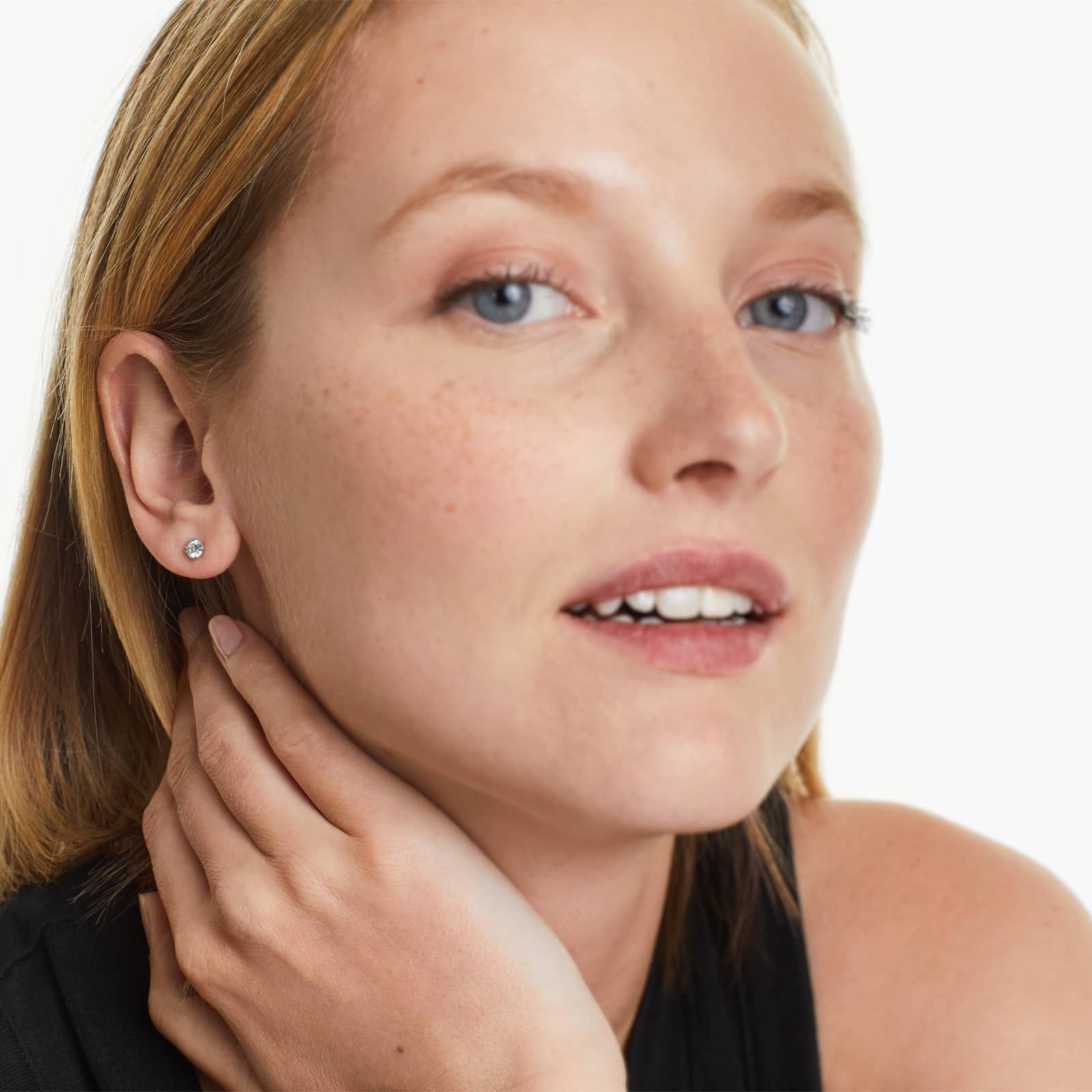 Pair Of Double Prong Lab Diamond Stud Earrings