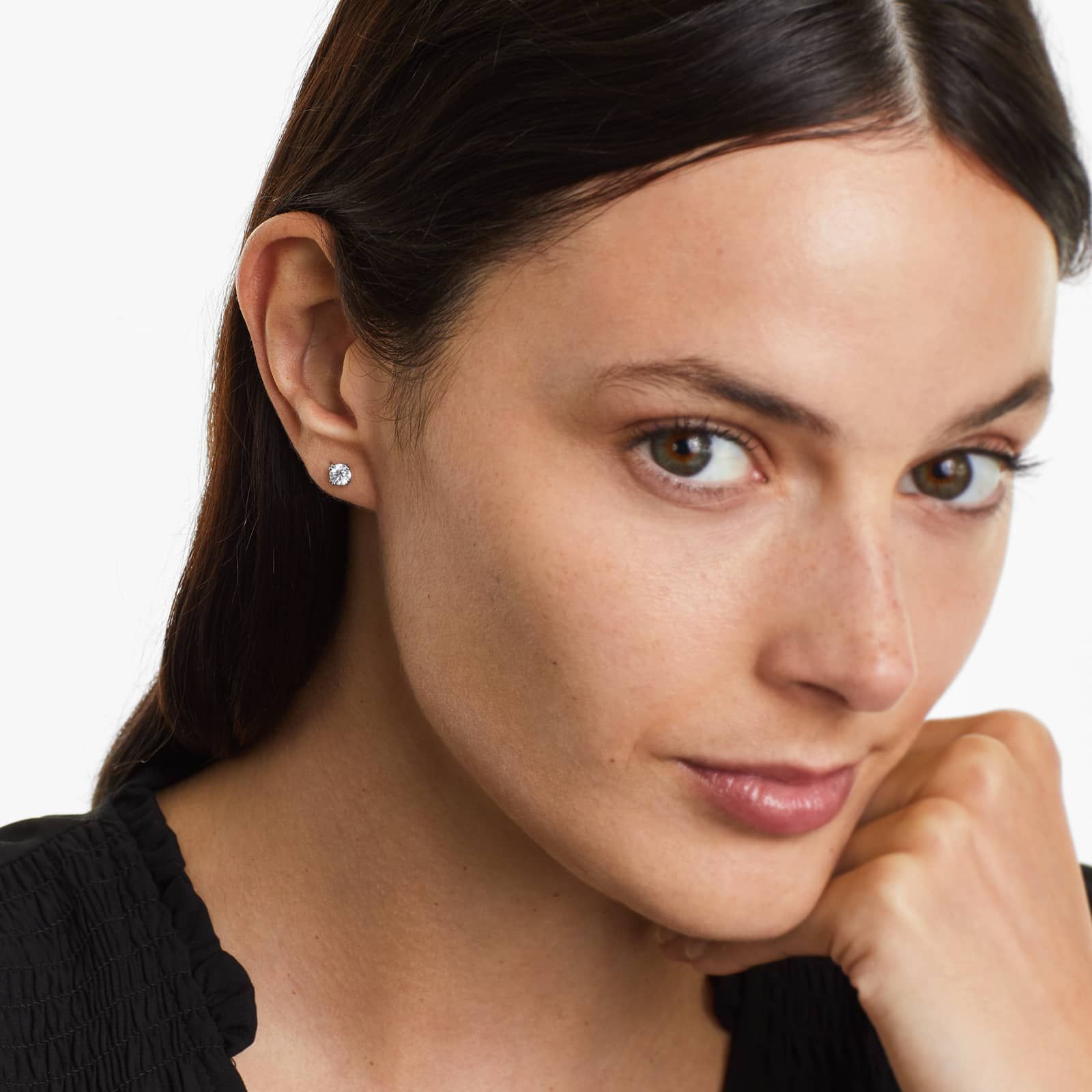 Pair Of Double Prong Lab Diamond Stud Earrings