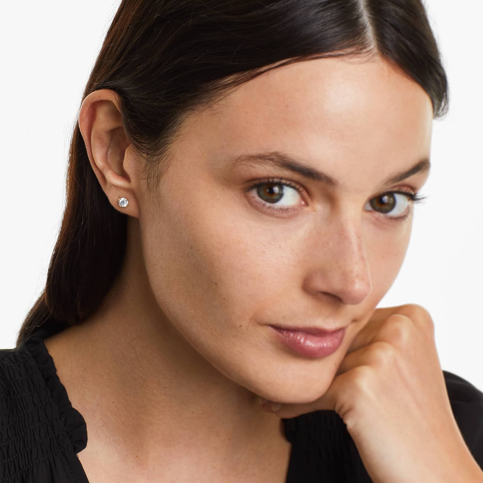 Pair Of Double Prong Lab Diamond Stud Earrings