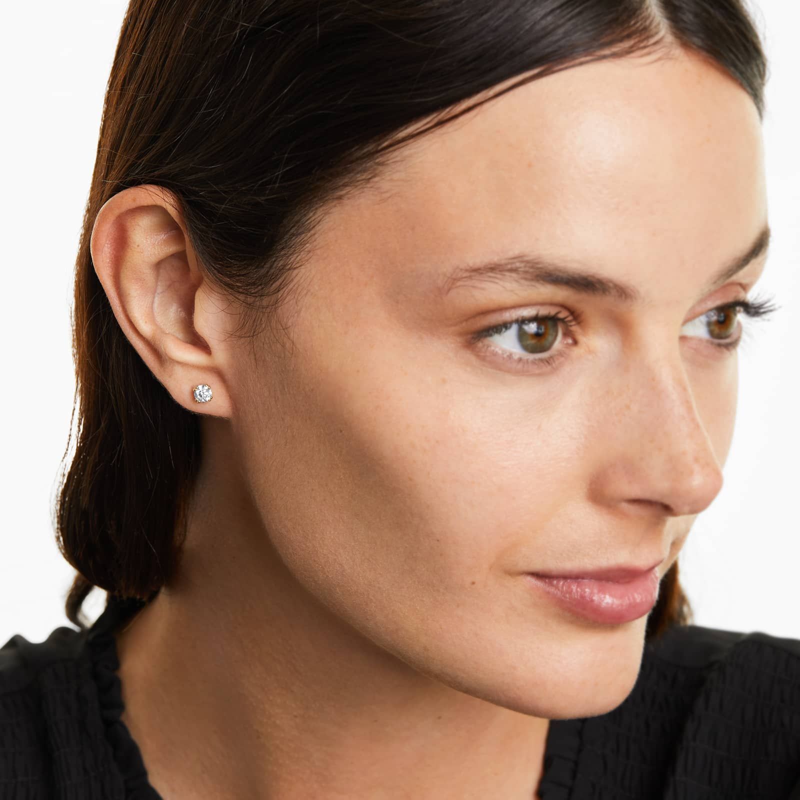 Pair Of Double Prong Lab Diamond Stud Earrings