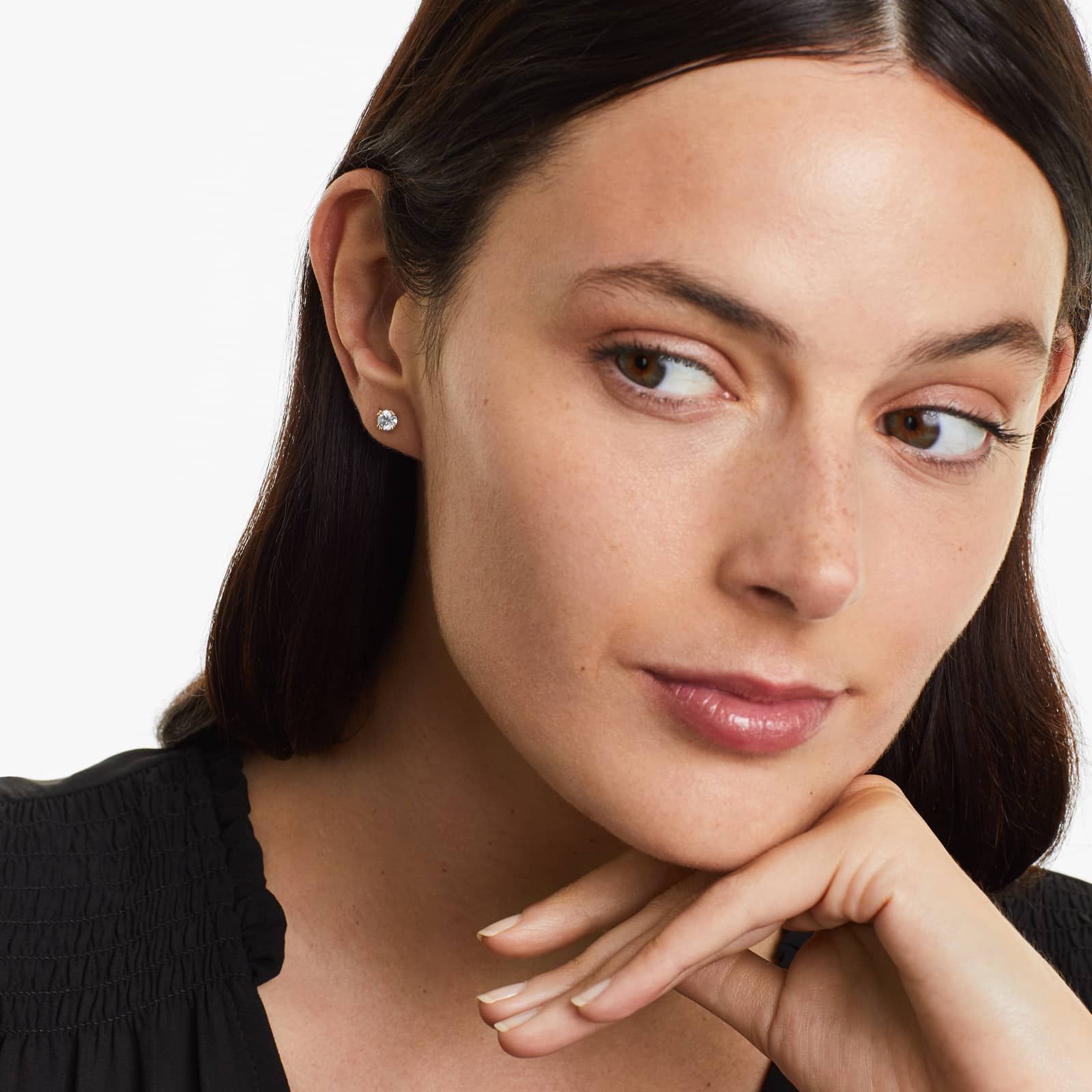 Pair Of Double Prong Lab Diamond Stud Earrings