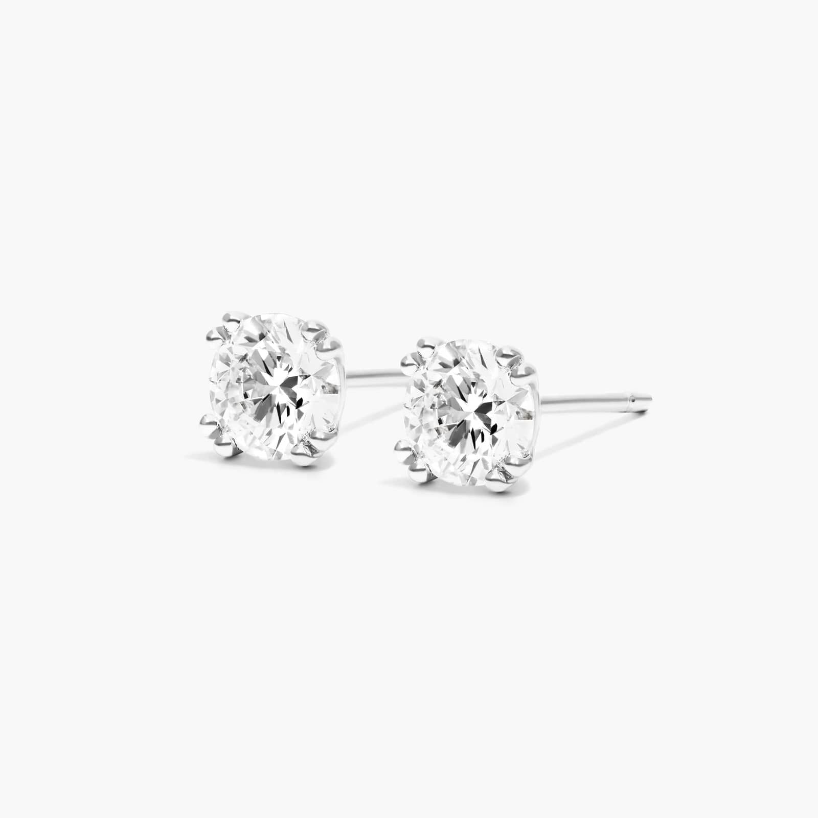 Pair Of Double Prong Lab Diamond Stud Earrings
