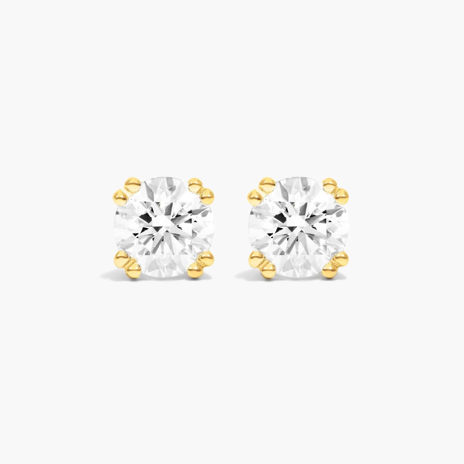 Pair Of Double Prong Lab Diamond Stud Earrings
