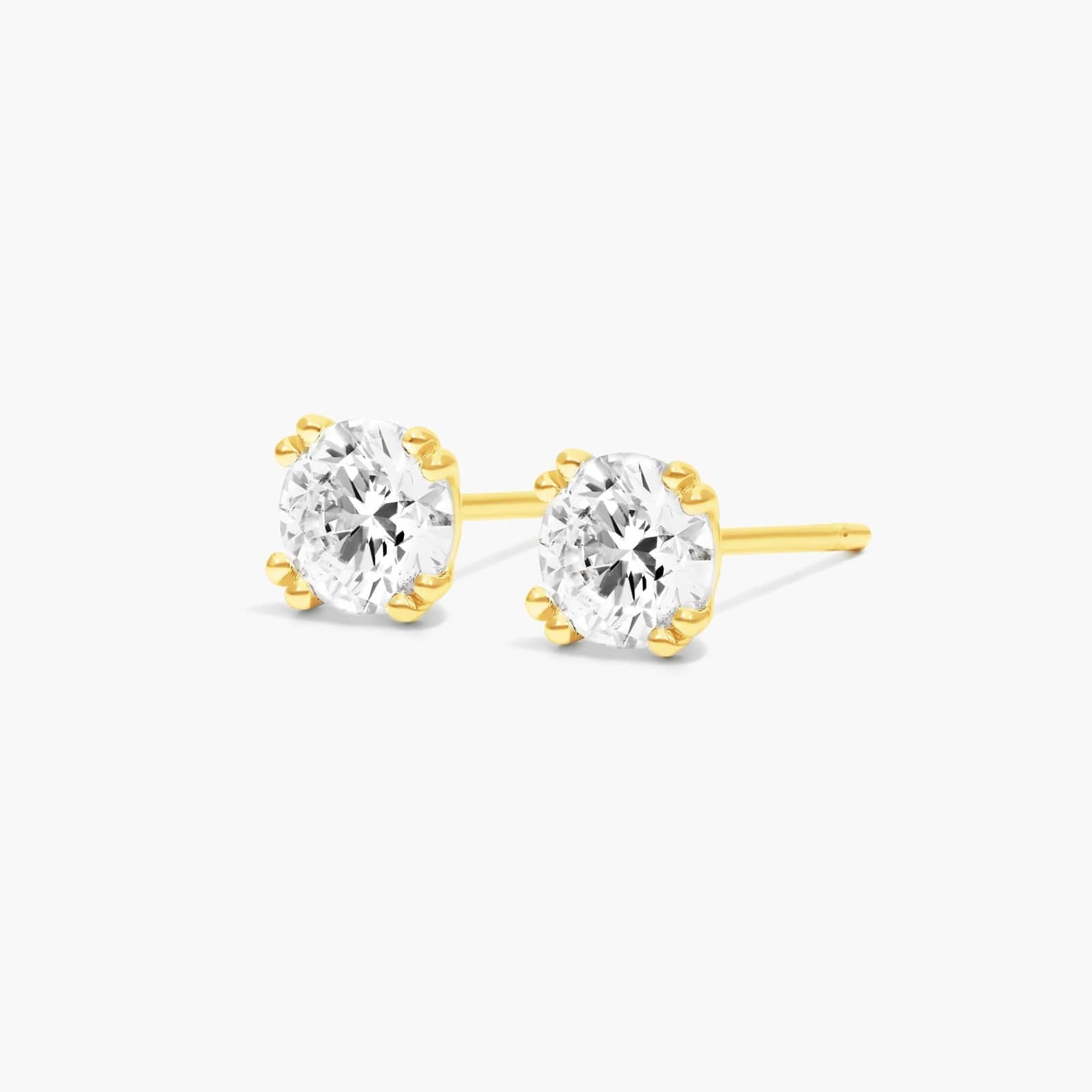 Pair Of Double Prong Lab Diamond Stud Earrings
