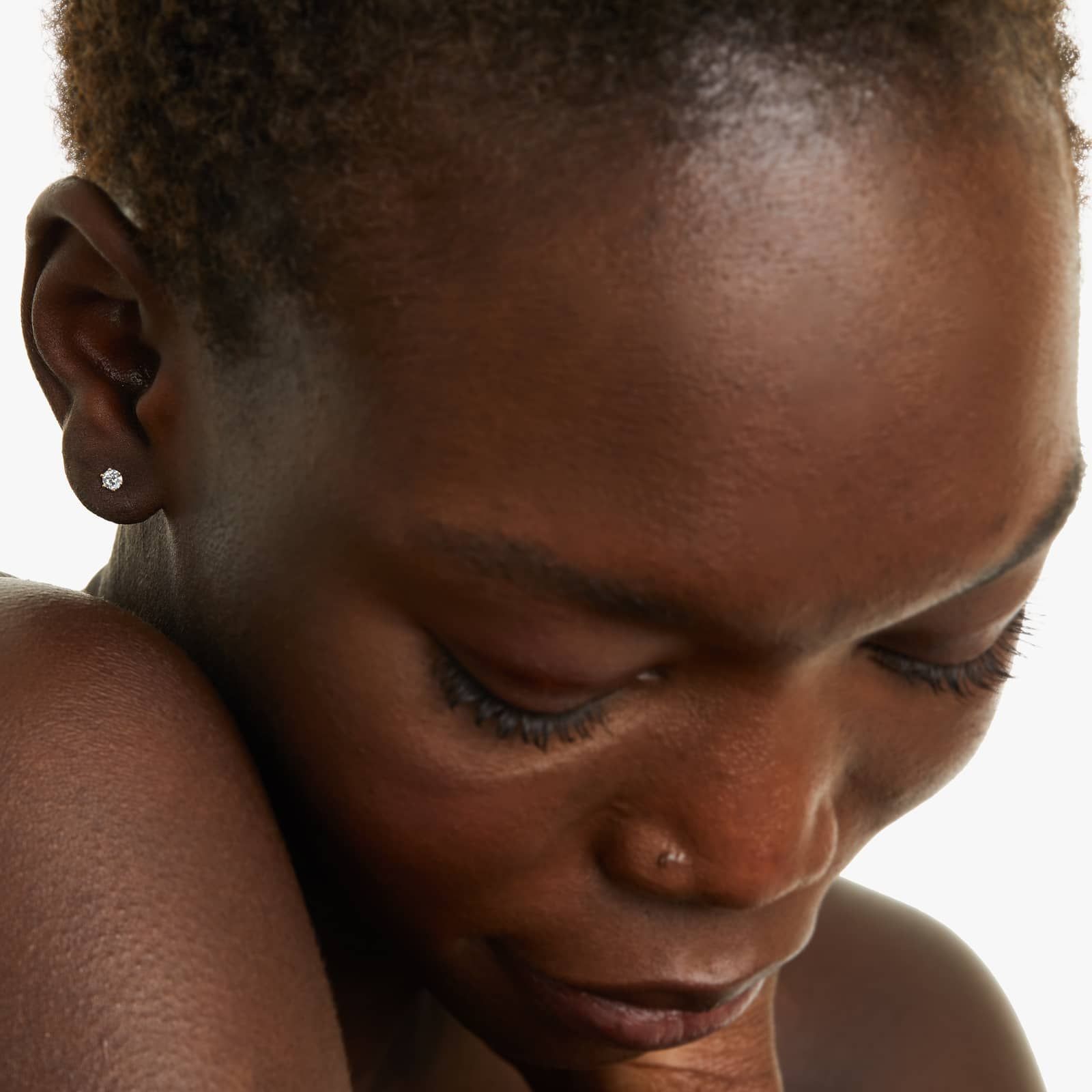 Round Lab Created Diamond Six Prong Wire Basket Stud Earring, EF Color, VS Clarity, IGI Certified