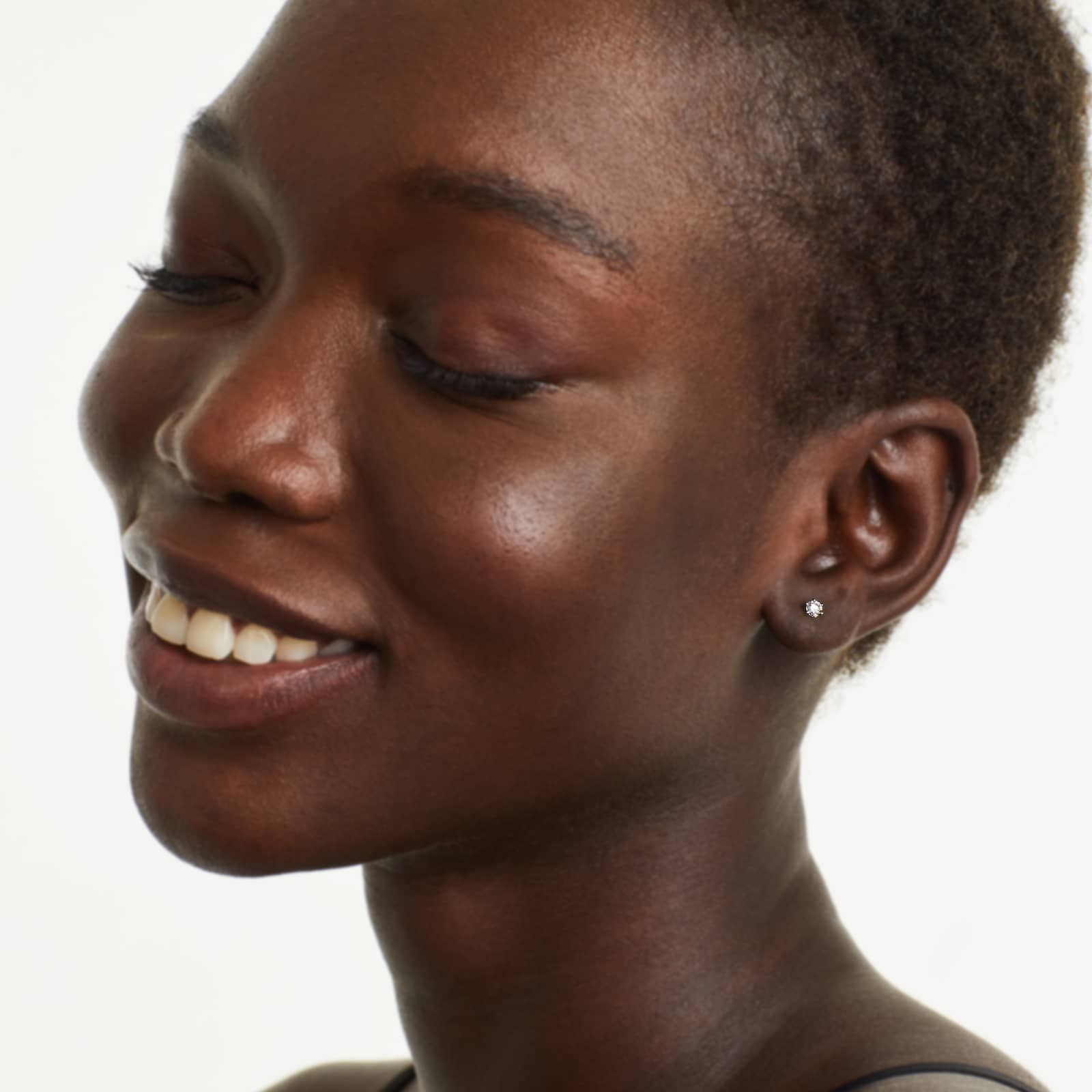 Round Lab Created Diamond Six Prong Wire Basket Stud Earring, EF Color, VS Clarity, IGI Certified