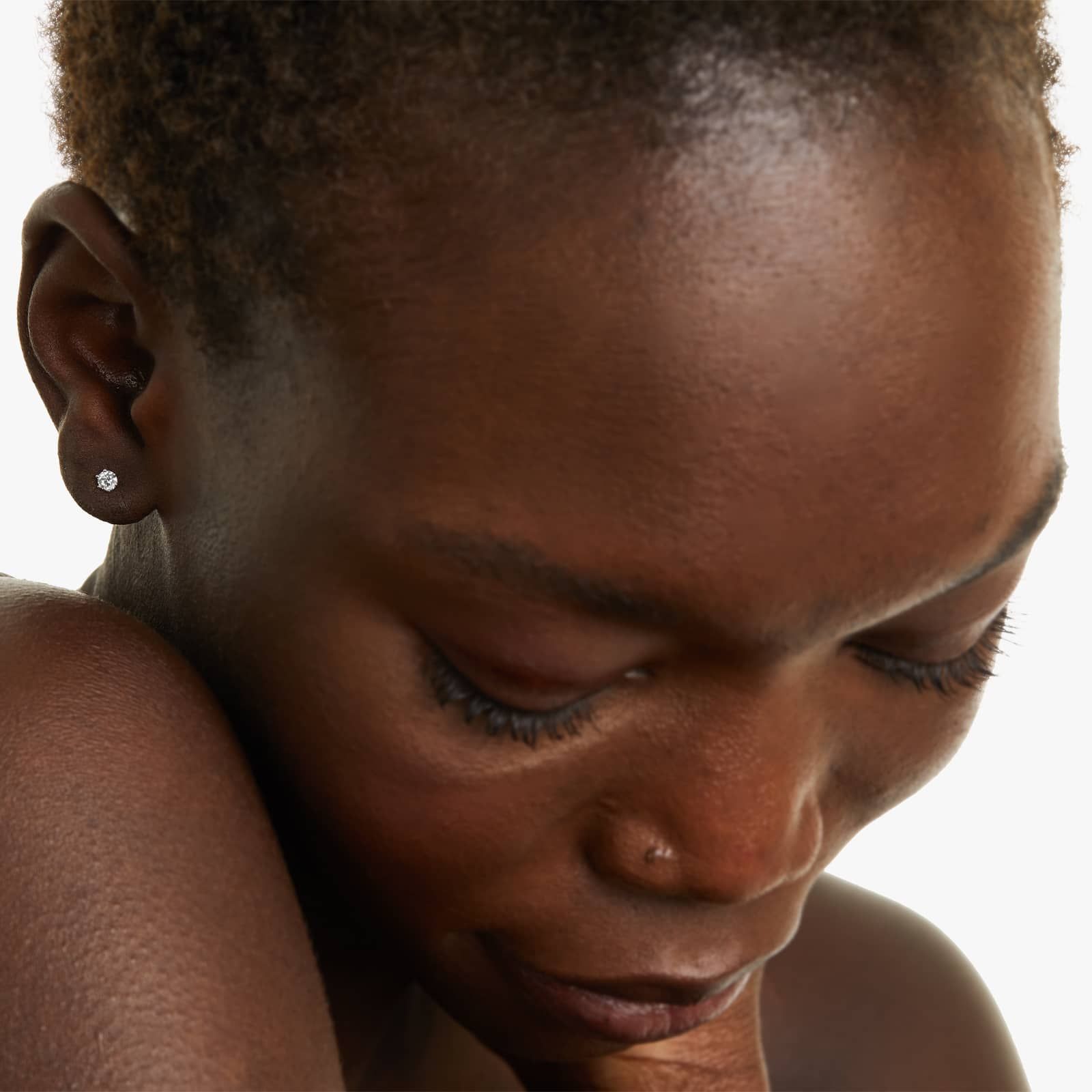 Round Lab Created Diamond Six Prong Wire Basket Stud Earring, EF Color, VS Clarity, IGI Certified