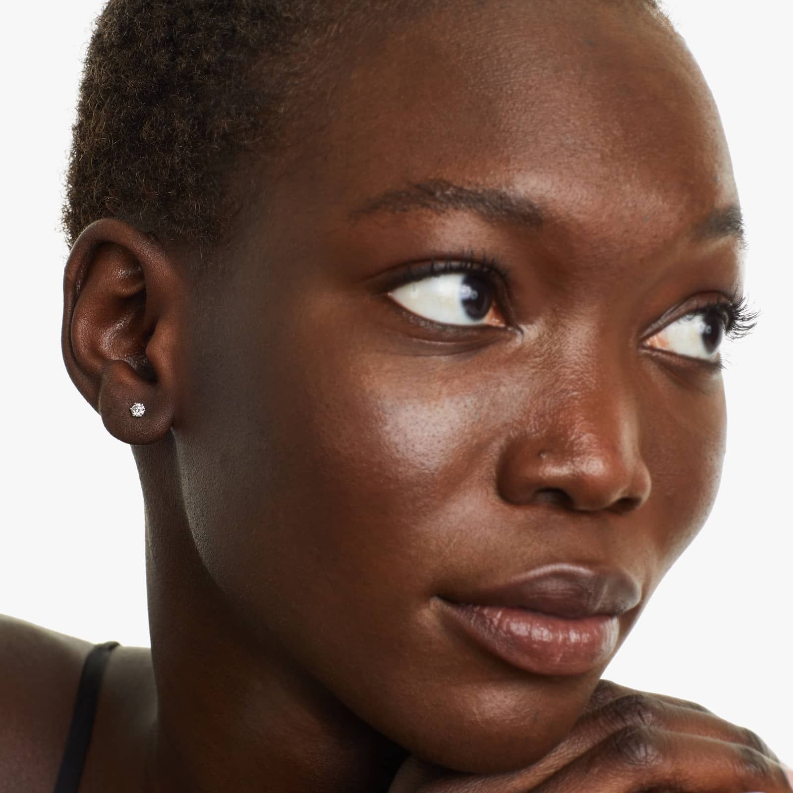 Round Lab Created Diamond Six Prong Wire Basket Stud Earring, EF Color, VS Clarity, IGI Certified