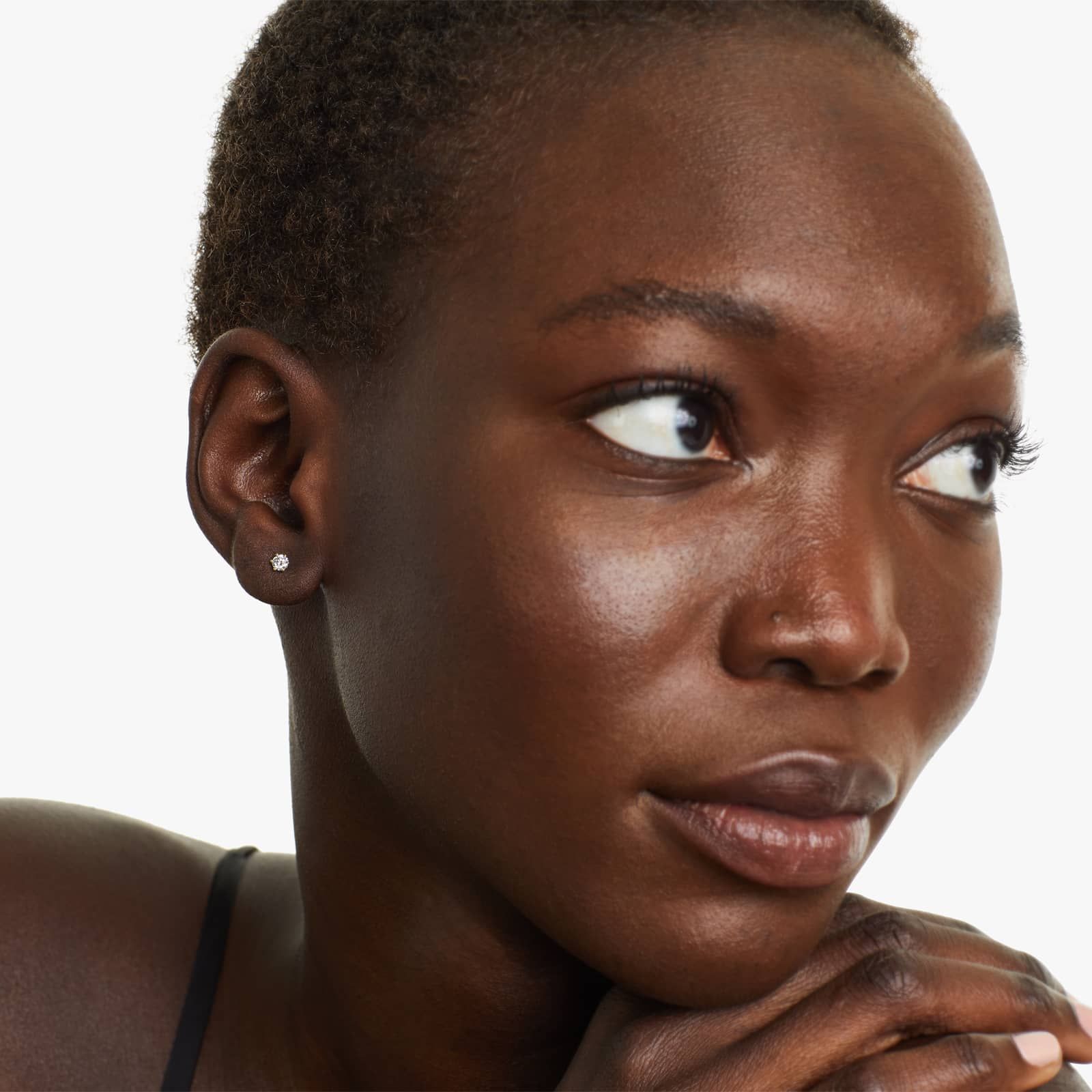 Round Lab Created Diamond Six Prong Wire Basket Stud Earring, EF Color, VS Clarity, IGI Certified