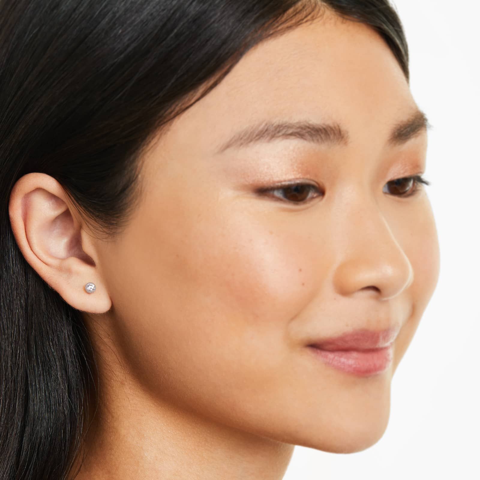 Round Lab Grown Diamond Milgrain Bezel Set Stud Earrings, EF Color, VS Clarity, IGI Certified