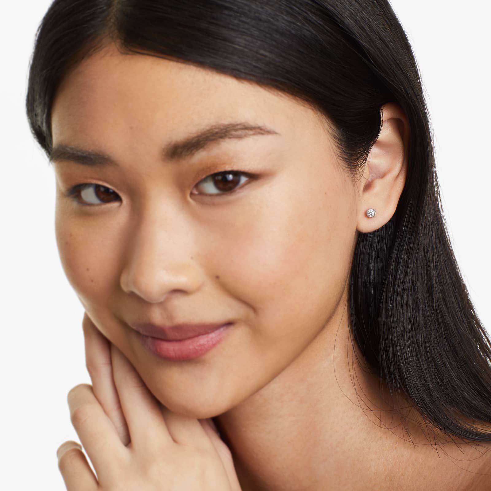 Round Lab Grown Diamond Milgrain Bezel Set Stud Earrings, EF Color, VS Clarity, IGI Certified