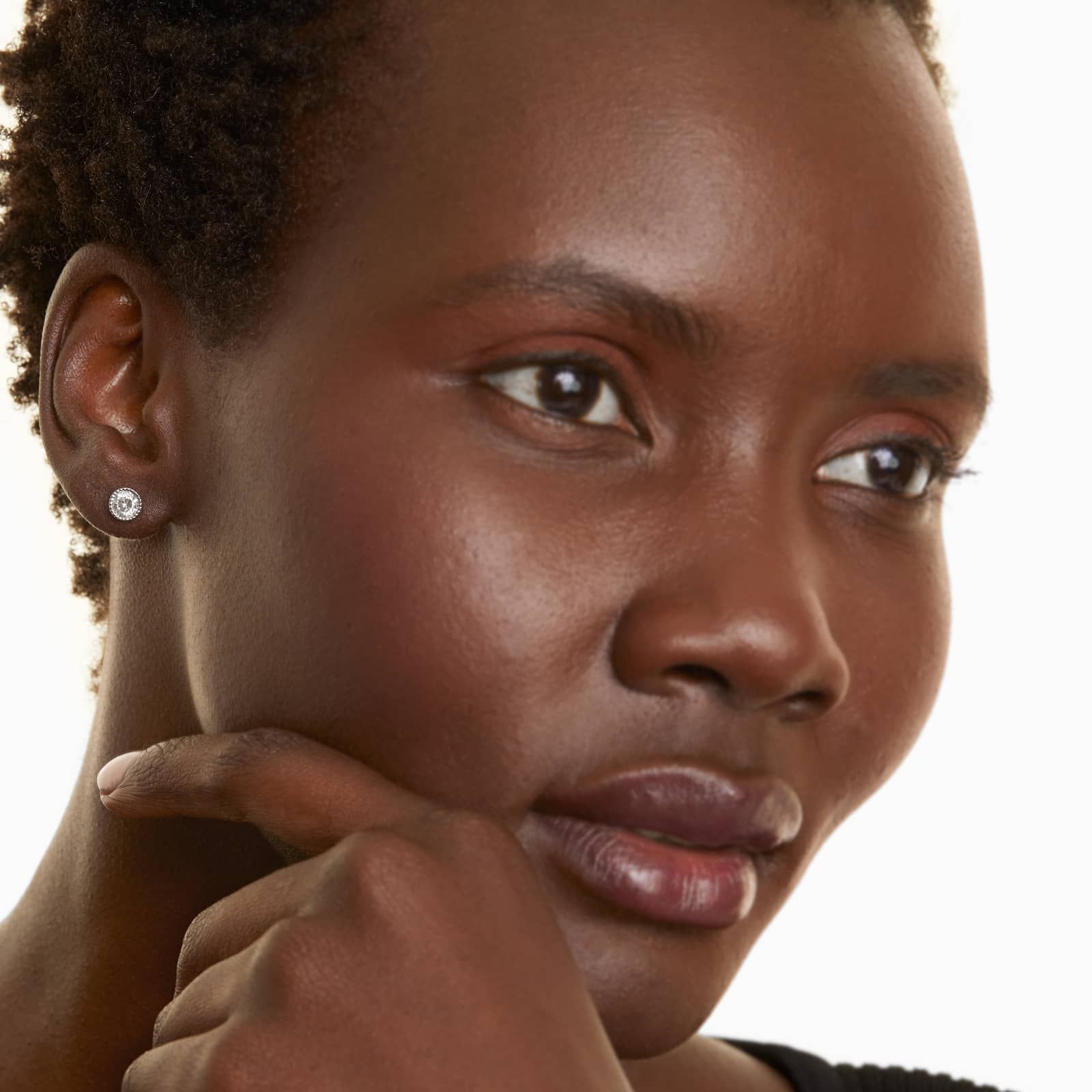 Round Lab Grown Diamond Milgrain Bezel Set Stud Earrings, EF Color, VS Clarity, IGI Certified