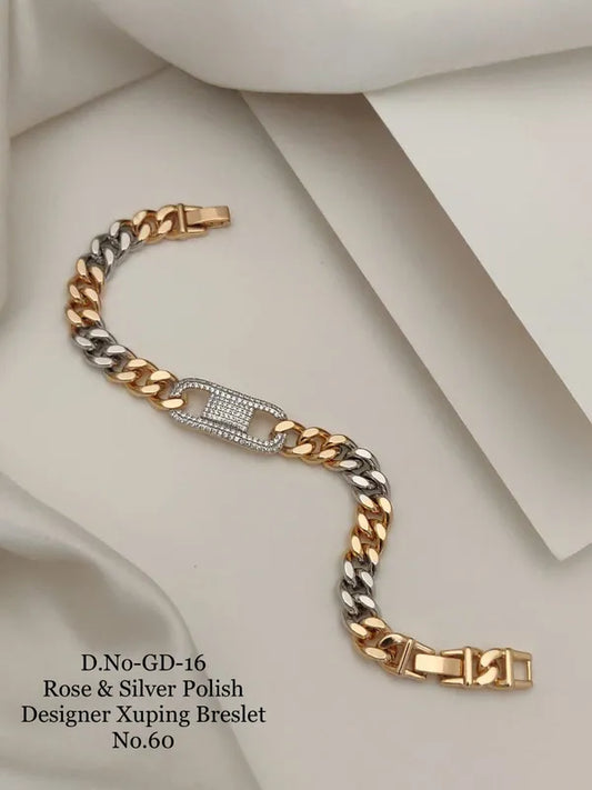 Rose Gold & Silver Polish Designer Xuping Bracelet