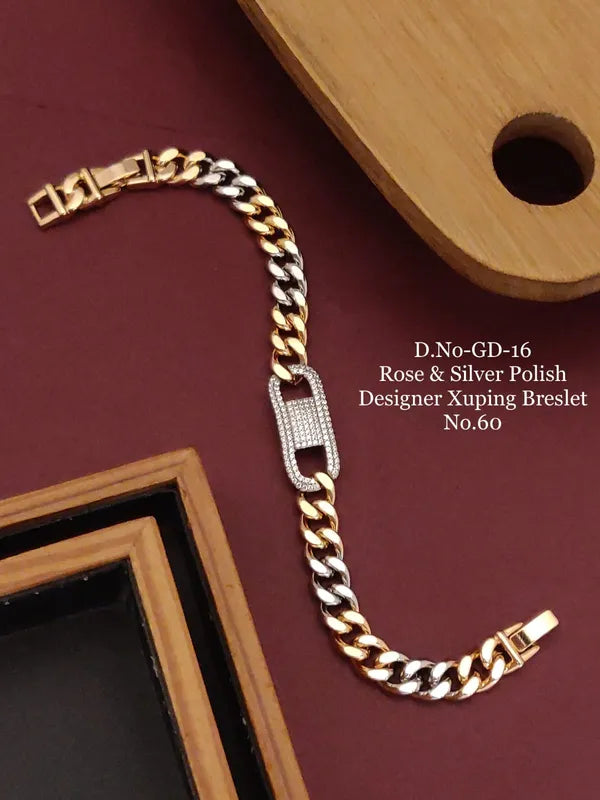 Rose Gold & Silver Polish Designer Xuping Bracelet