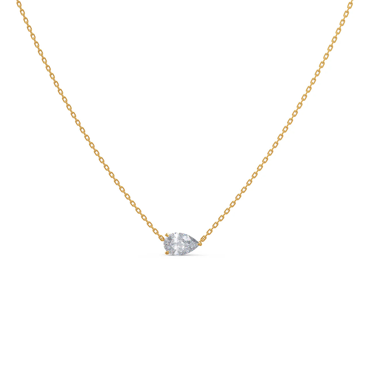 Floating Pear lab Grown Diamond Pendant With Chain, EF Color, VS Clarity