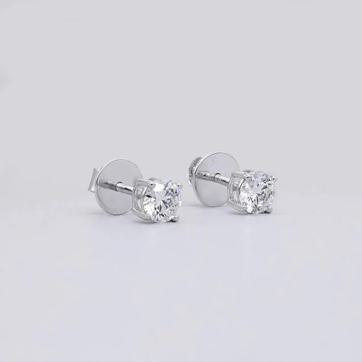 Round 1.00tcw Lab Grown Diamond Stud Earrings  | D-E-F Color, VVS–VS Clarity| IGI Certified