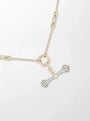 Common :: 14K yellow gold lab grown diamond dumbbell chain necklace
