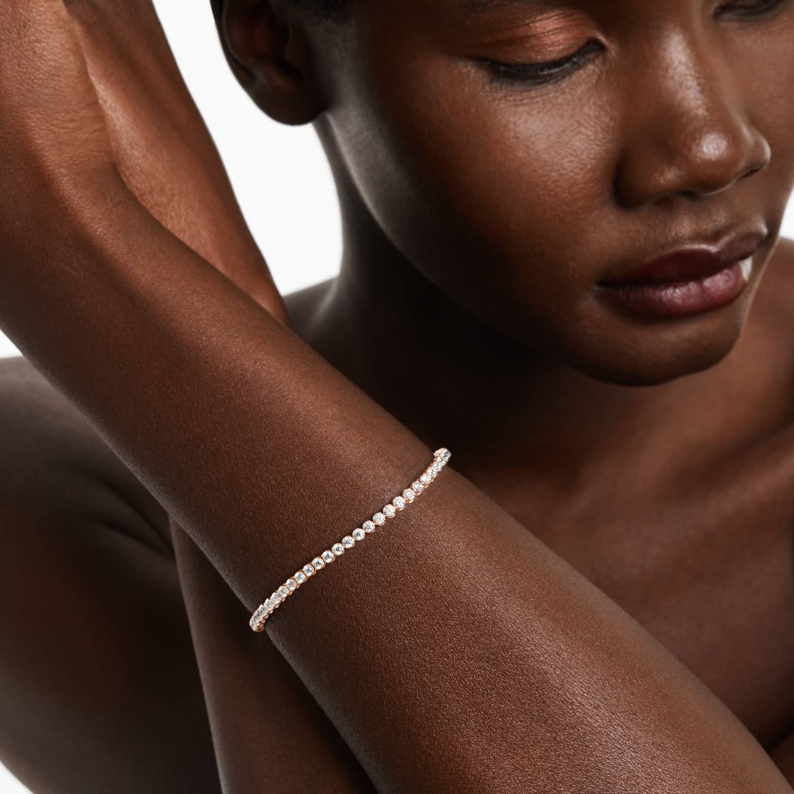 Round Lab grown Diamond Four Prong Tennis Bracelet, EF Color, VS Clarity, IGI Certified