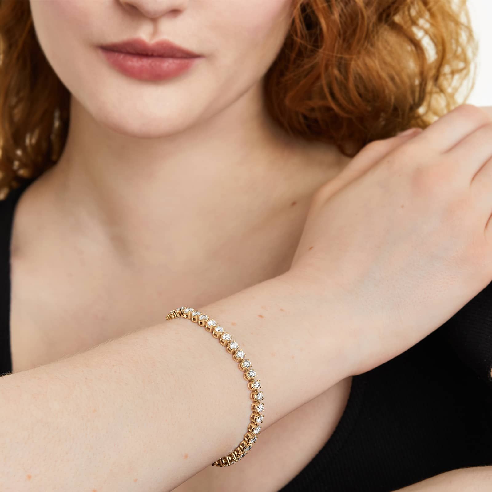 Round Lab grown Diamond Four Prong Tennis Bracelet, EF Color, VS Clarity, IGI Certified