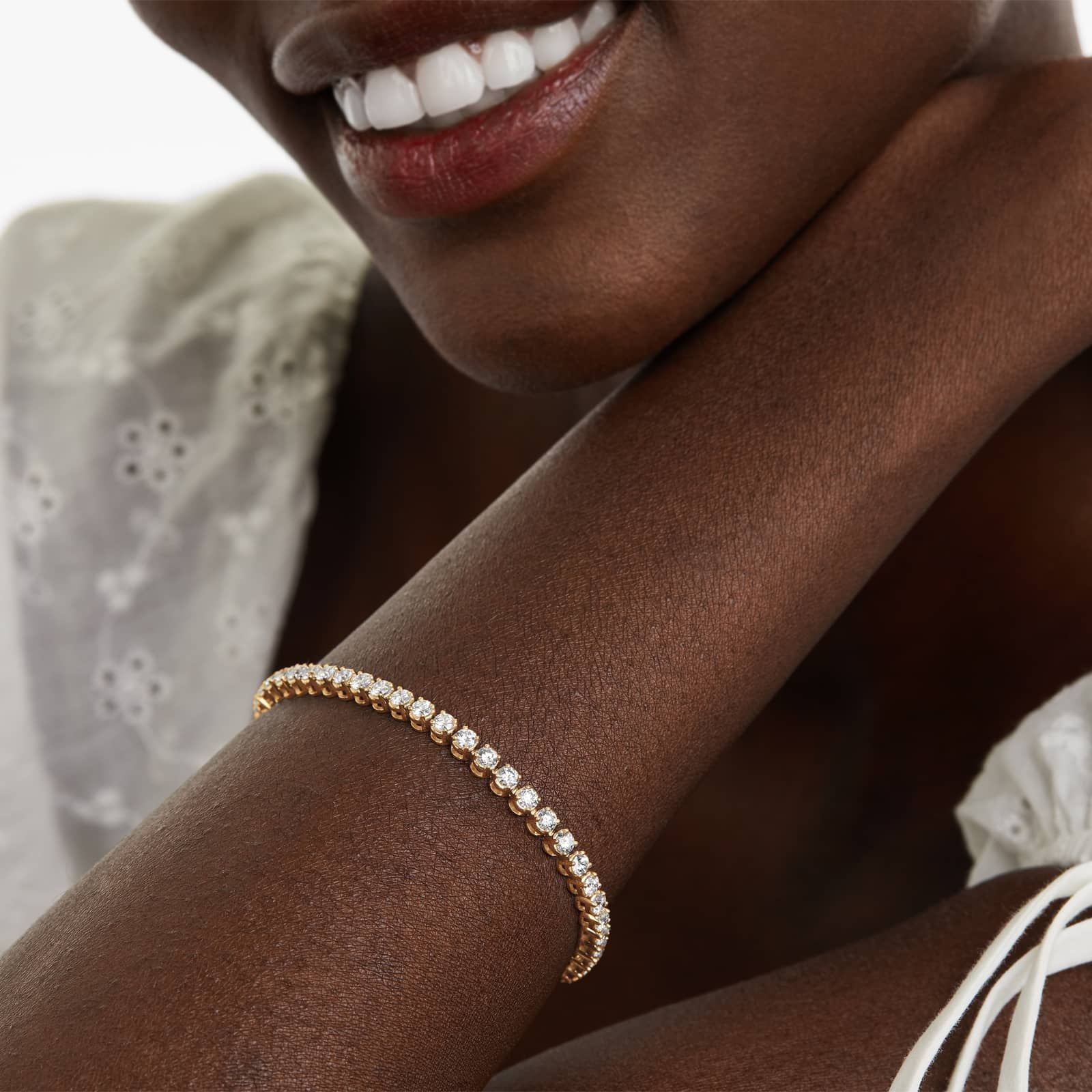 Round Lab grown Diamond Four Prong Tennis Bracelet, EF Color, VS Clarity, IGI Certified