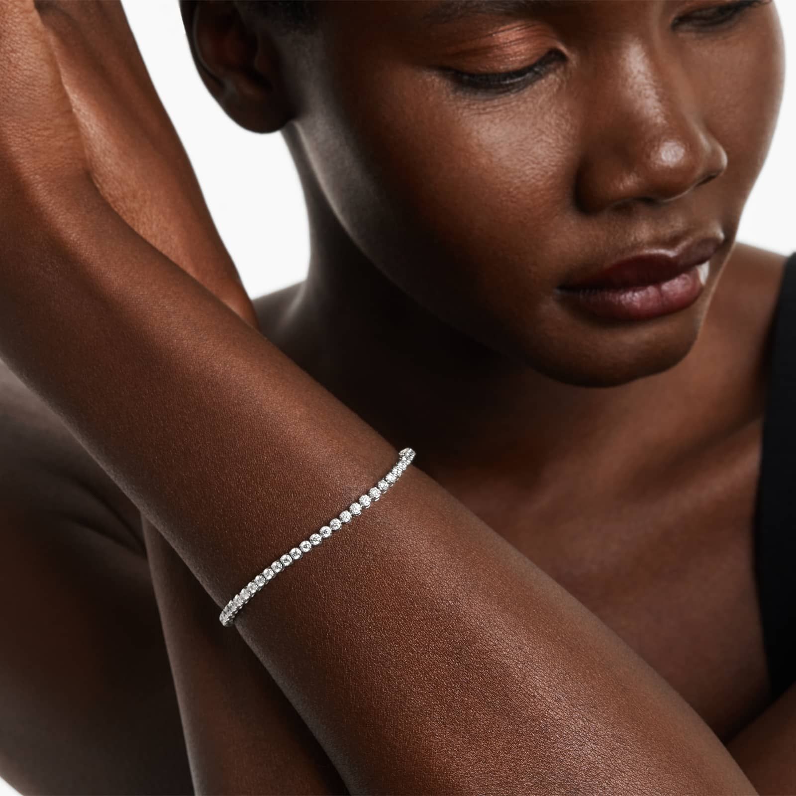 Round Lab grown Diamond Four Prong Tennis Bracelet, EF Color, VS Clarity, IGI Certified