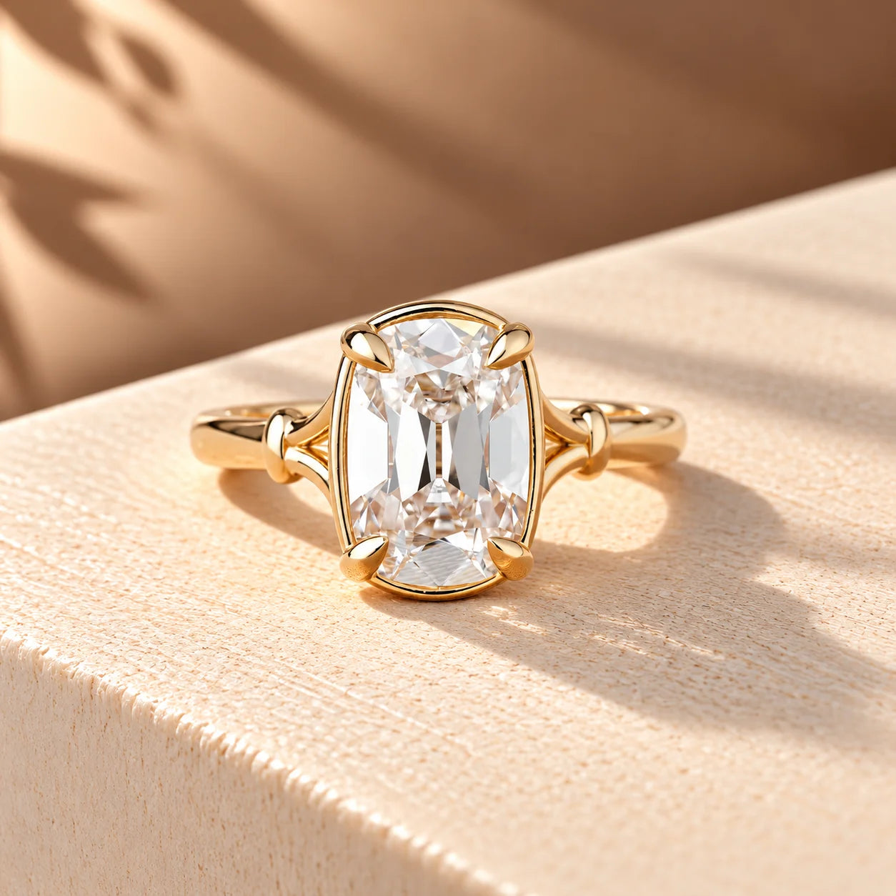 Common :: Unii Jewels 3ct Old Mine Cushion lab grown diamond solitaire engagement ring