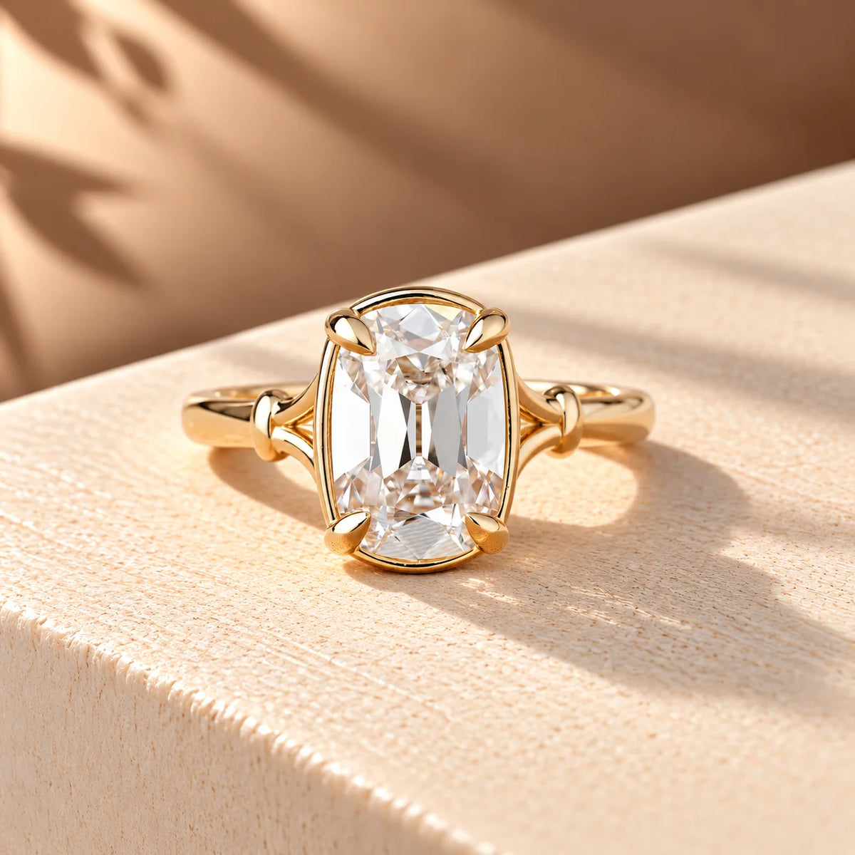 Common :: Unii Jewels 3ct Old Mine Cushion lab grown diamond solitaire engagement ring