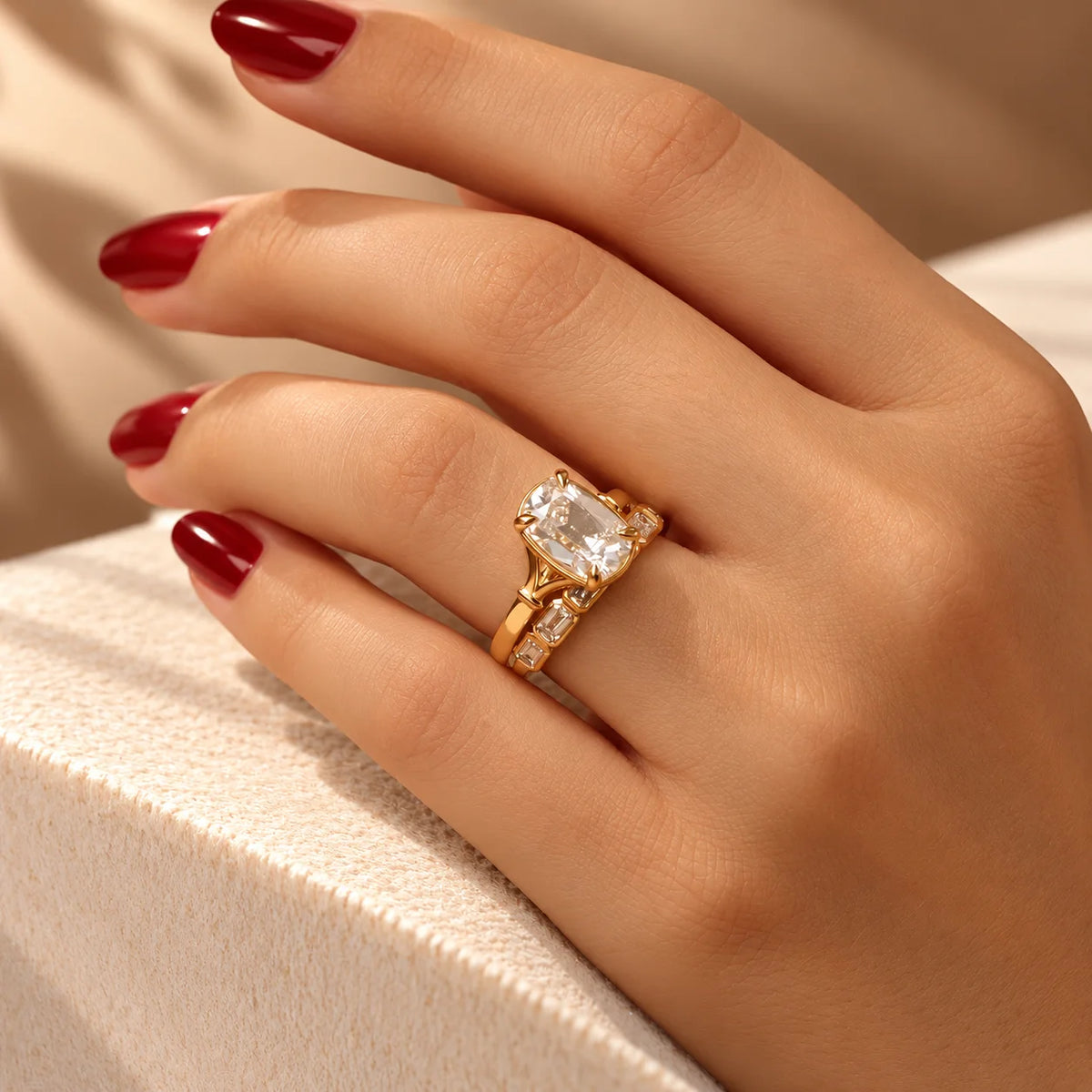 Common :: IGI certified 3ct Old Mine Cushion solitaire engagement ring
