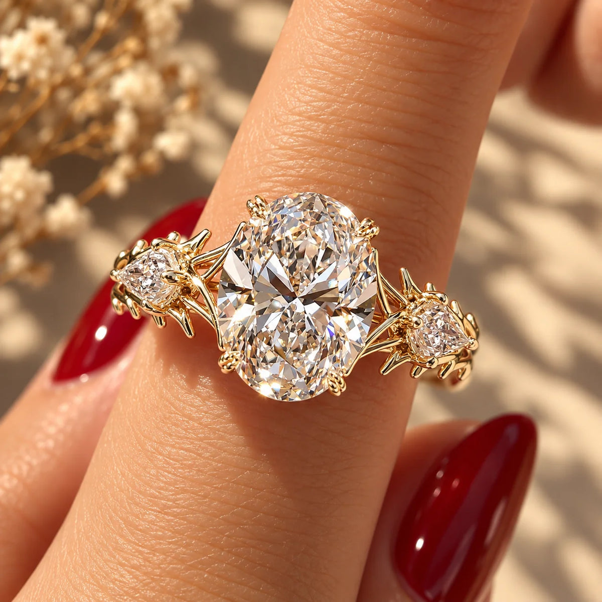 Common :: Botanical Oval and Pear lab grown diamond engagement ring