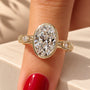 Common :: Oval vintage engagement ring with refined 2MM band