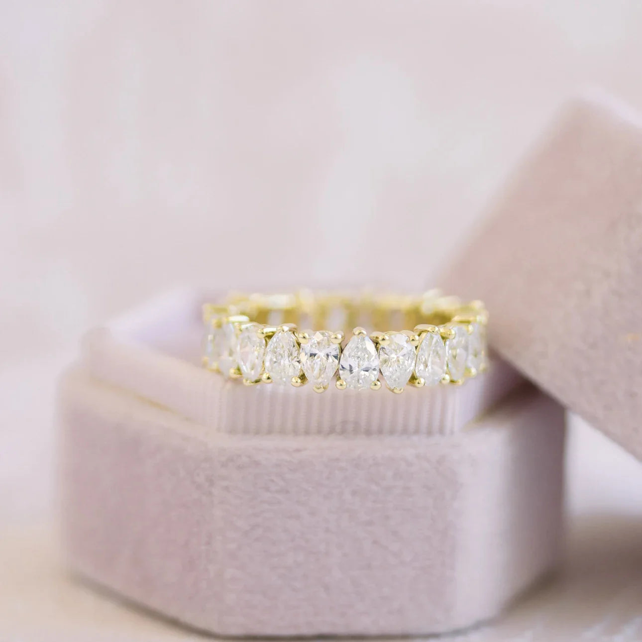 Pear Alternating Eternity Band, EF Color, VS Clarity - IGI Certified Diamond