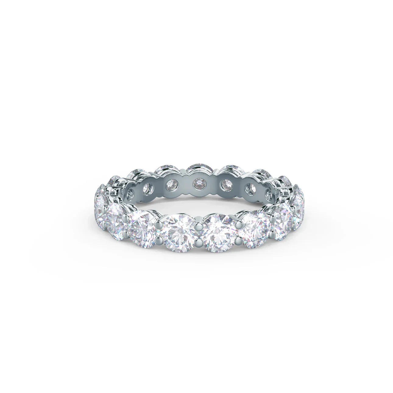 Round Lab Grown Diamond Prong Set Eternity Band, EF Color, VS Clarity - IGI Certified